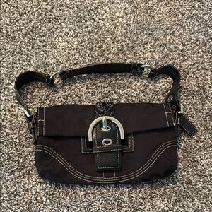 Classic Coach Black Shoulder Bag